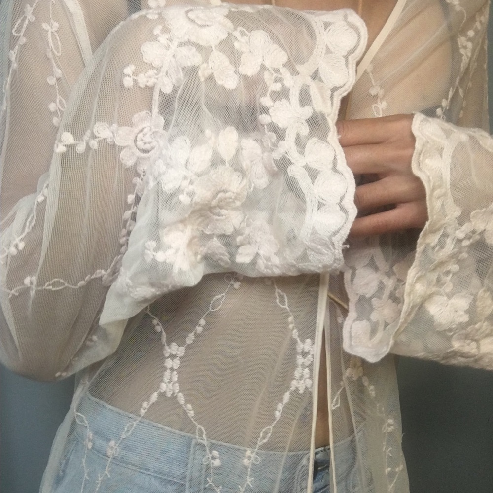 Pink Pastel lace robe